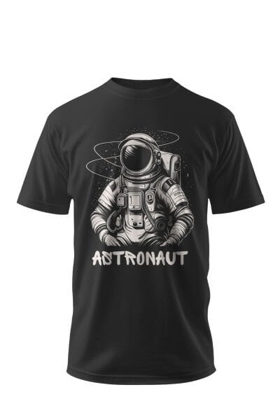 Astronot Tasarımlı Basic Tişört