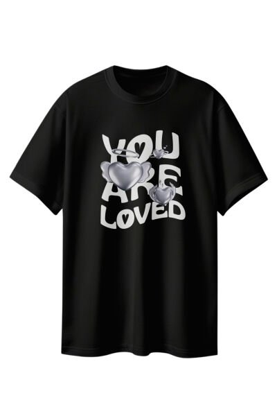 You Are Loved Yazılı Tasarım Oversize Tişört