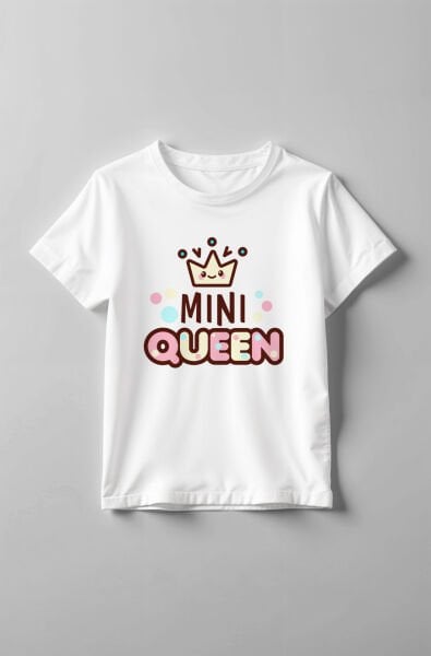 Mini Queen Yazılı Tasarım Çocuk Tişört