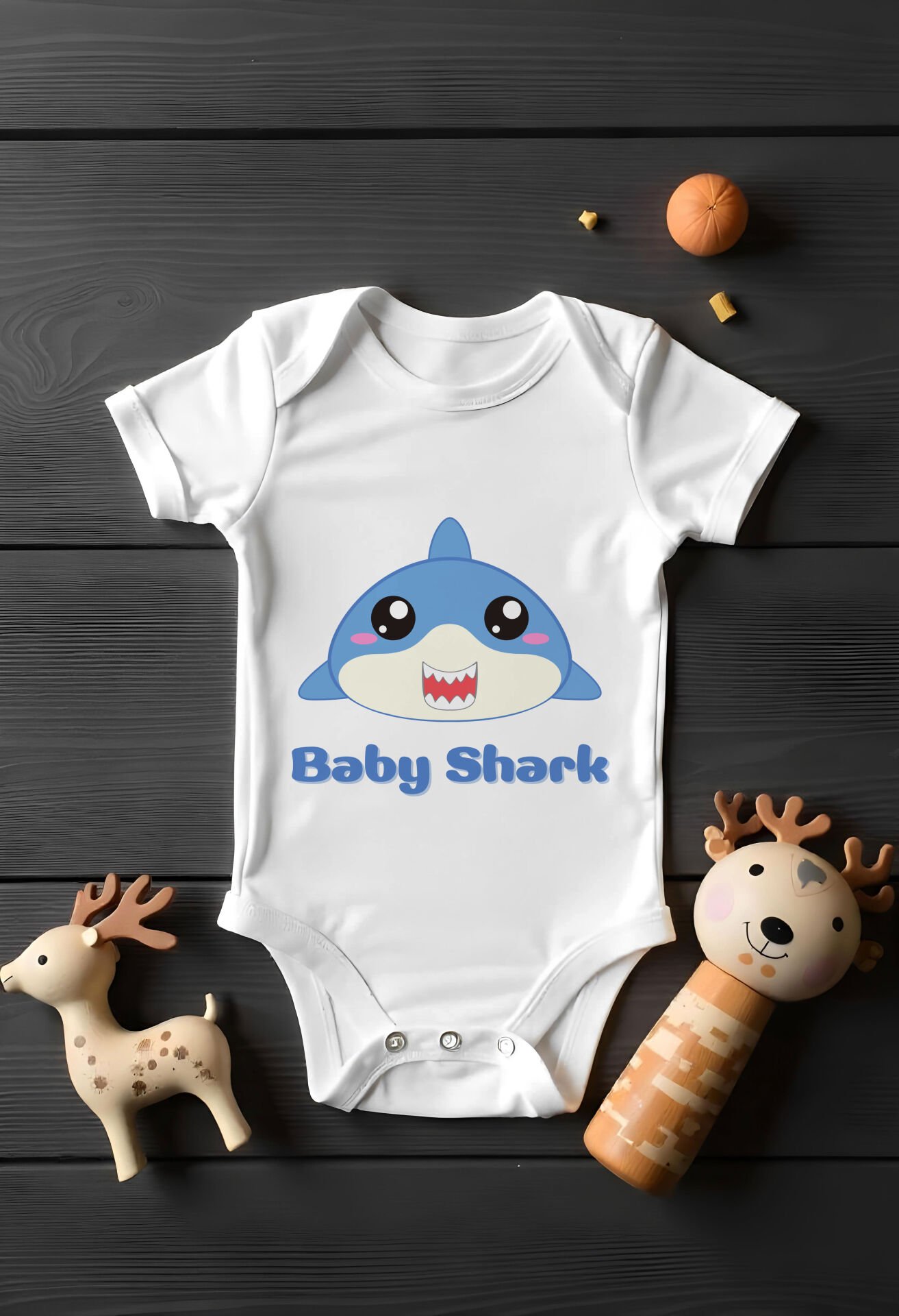 Baby Shark Figürlü Tasarım Bebek Zıbını