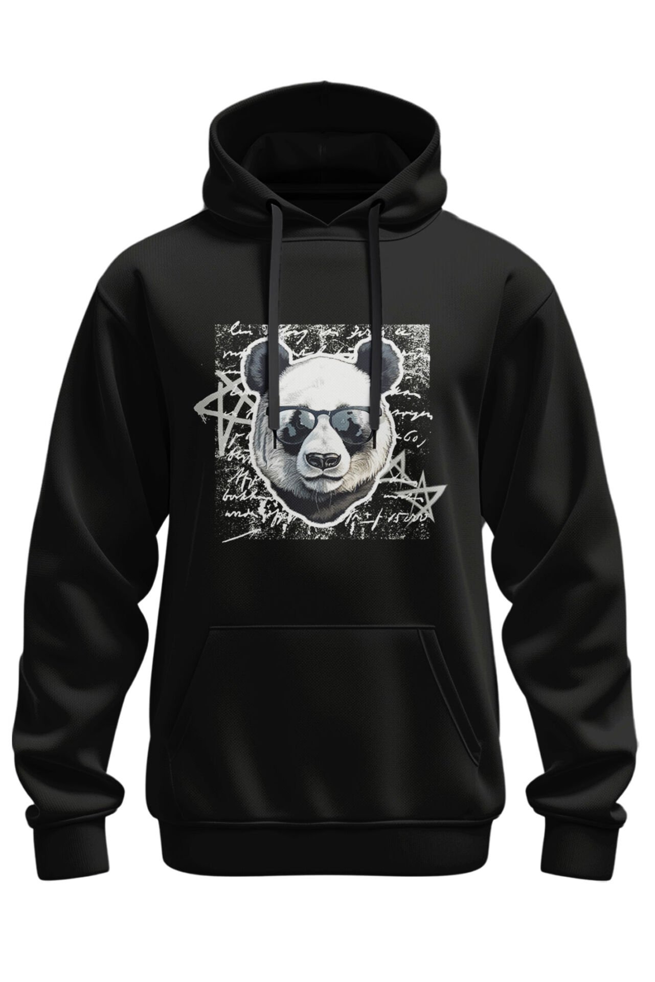 Panda Figürlü Tasarım Kapşonlu Sweatshirt