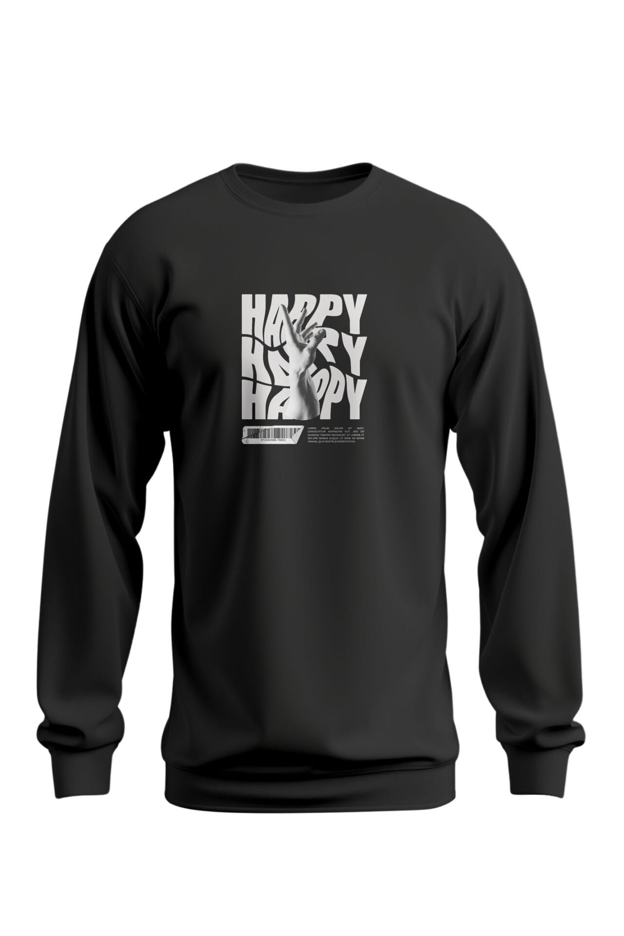 Happy Yazılı Tasarım Sweatshirt